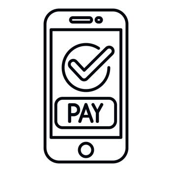 teléfono inteligente mostrando exitoso móvil pago transacción vector