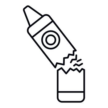 Broken crayon representing failure in art creativity vector