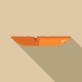 Baguette bread flat design with long shadow vector