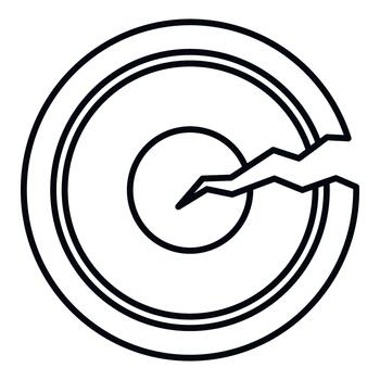 Broken circle line art showing damage and destruction vector