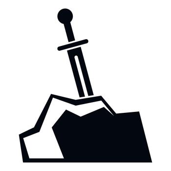 Sword in stone symbolizing legendary power and challenge vector