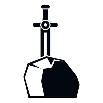 Sword in the stone representing legendary power and myth vector