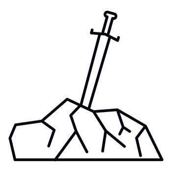 Sword in stone symbolizing legend myth and power vector