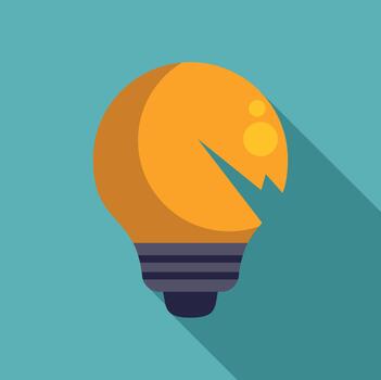 Light bulb with open mouth representing a new idea vector