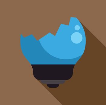 Broken light bulb icon representing failure and problems vector