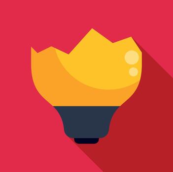 A yellow light bulb with a broken shell on it vector