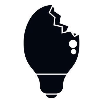 Broken light bulb silhouette icon showing failure concept vector