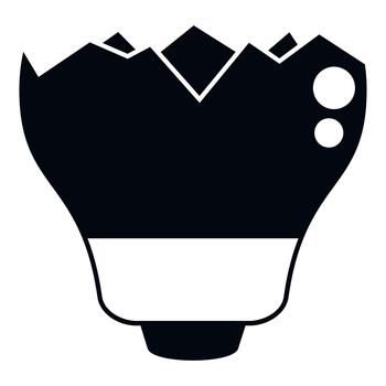 Broken light bulb garbage e waste recycling icon vector