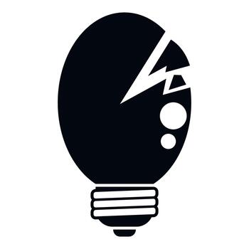 roto ligero bulbo icono representando fracaso y problema vector