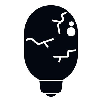 roto ligero bulbo icono representando mi residuos y fragilidad vector