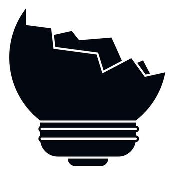 roto bombilla icono simbolizando innovación fracaso concepto vector