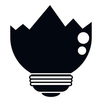 Broken eggshell light bulb symbolizing new idea and creativity vector