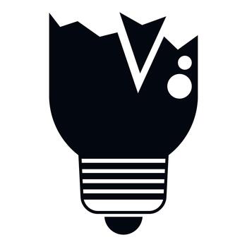 Broken lightbulb icon symbolizing failure and waste vector