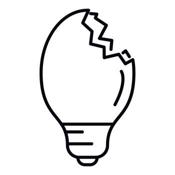 Broken lightbulb icon representing idea failure or damage vector