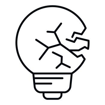 A broken light bulb with a broken light bulb inside vector
