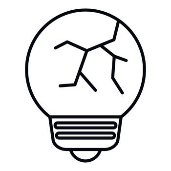 Broken light bulb icon symbolizing a failed idea vector