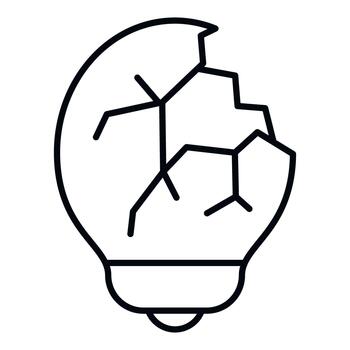 Broken light bulb representing failed idea or problem vector