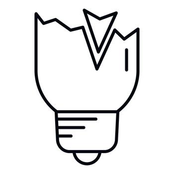 roto bombilla icono representando falla, error, o descartado idea vector
