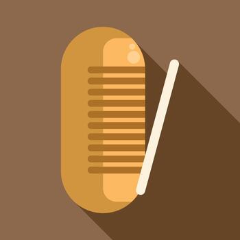 Guiro percussion instrument with scraper creating rhythm vector