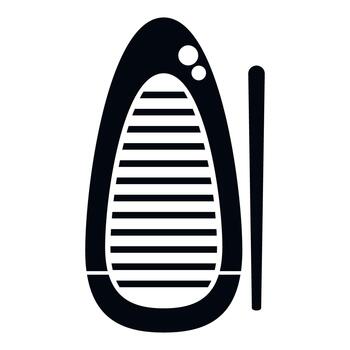 Inflatable rubber boat with paddle overhead view vector