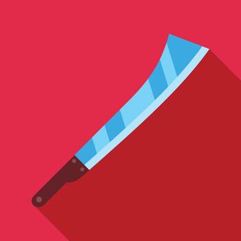 Machete tool with sharp blade on background vector