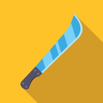 machete icono representando agudo corte herramienta vector