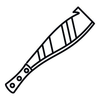 Machete tool with sharp blade icon drawing vector