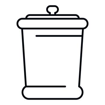 Trash can waste container line art icon vector