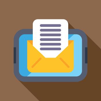 Receiving email message notification on a mobile device vector