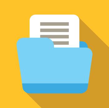 Folder holding document icon for data organization vector