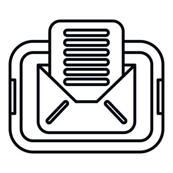 Receiving email message on mobile tablet device vector