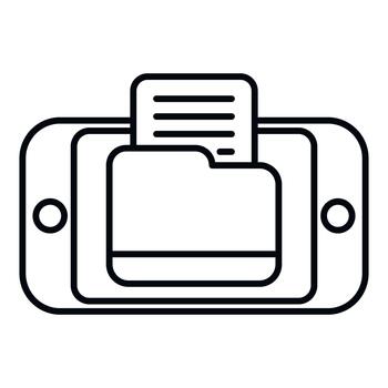 Smartphone with folder and document file icon vector