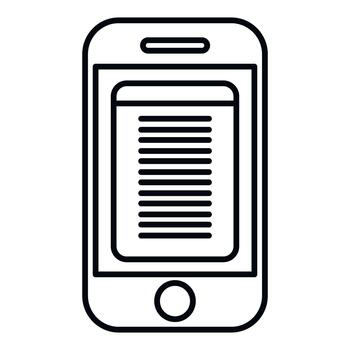 teléfono inteligente demostración texto documento para móvil leyendo vector