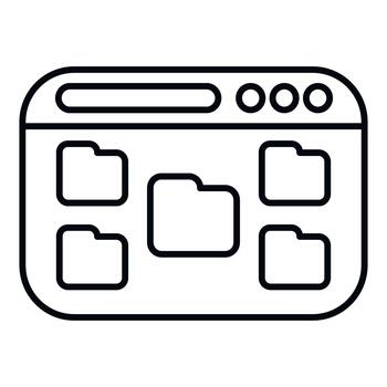 File explorer window showing folders for data organization vector