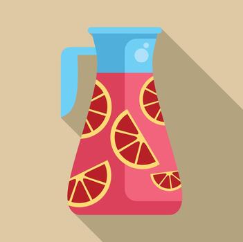 Pitcher of fruit juice with citrus slices vector