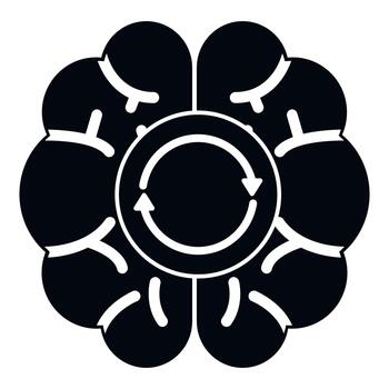 Brain with recycle symbol for continuous thinking process vector