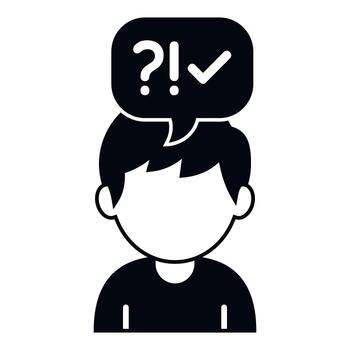 Person thinking, solving problem, finding effective solution vector