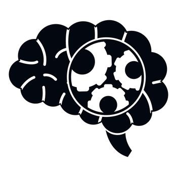 cerebro con engranajes ilustrando mecánico pensando y inteligencia vector