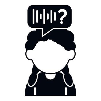 Girl activating voice assistant with question input vector