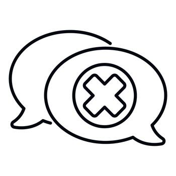 charla mensaje error borrando comunicación habla burbuja vector