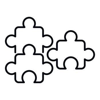 rompecabezas piezas conectando representando trabajo en equipo y solución concepto vector