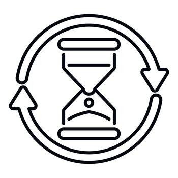 Hourglass time loop cycle icon design vector