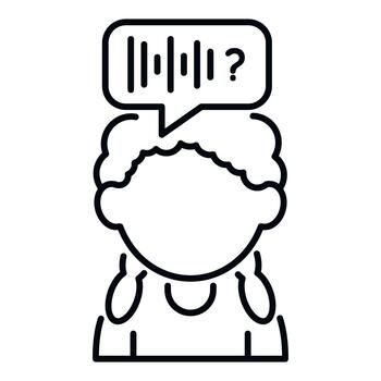 Person asking voice command question speech bubble vector