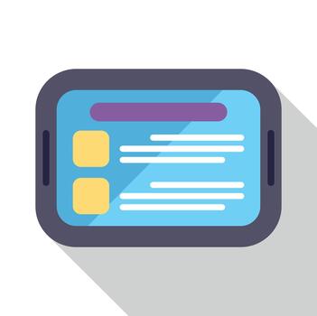 Tablet showing interface with information and icons vector