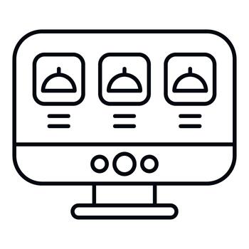 computadora monitor mostrando en línea comida ordenando Servicio menú vector