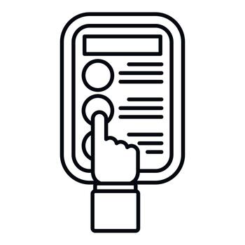 mano emprendedor botón en controlar panel elegir opción vector