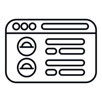 Web browser interface displaying online content layout vector