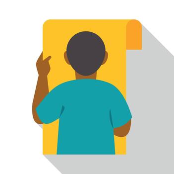 Man pointing on document presenting information planning vector