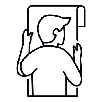 Man holding blueprint plan drawing architecture engineering vector