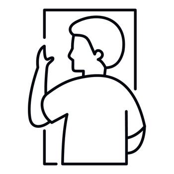 Man looking at his reflection in mirror vector